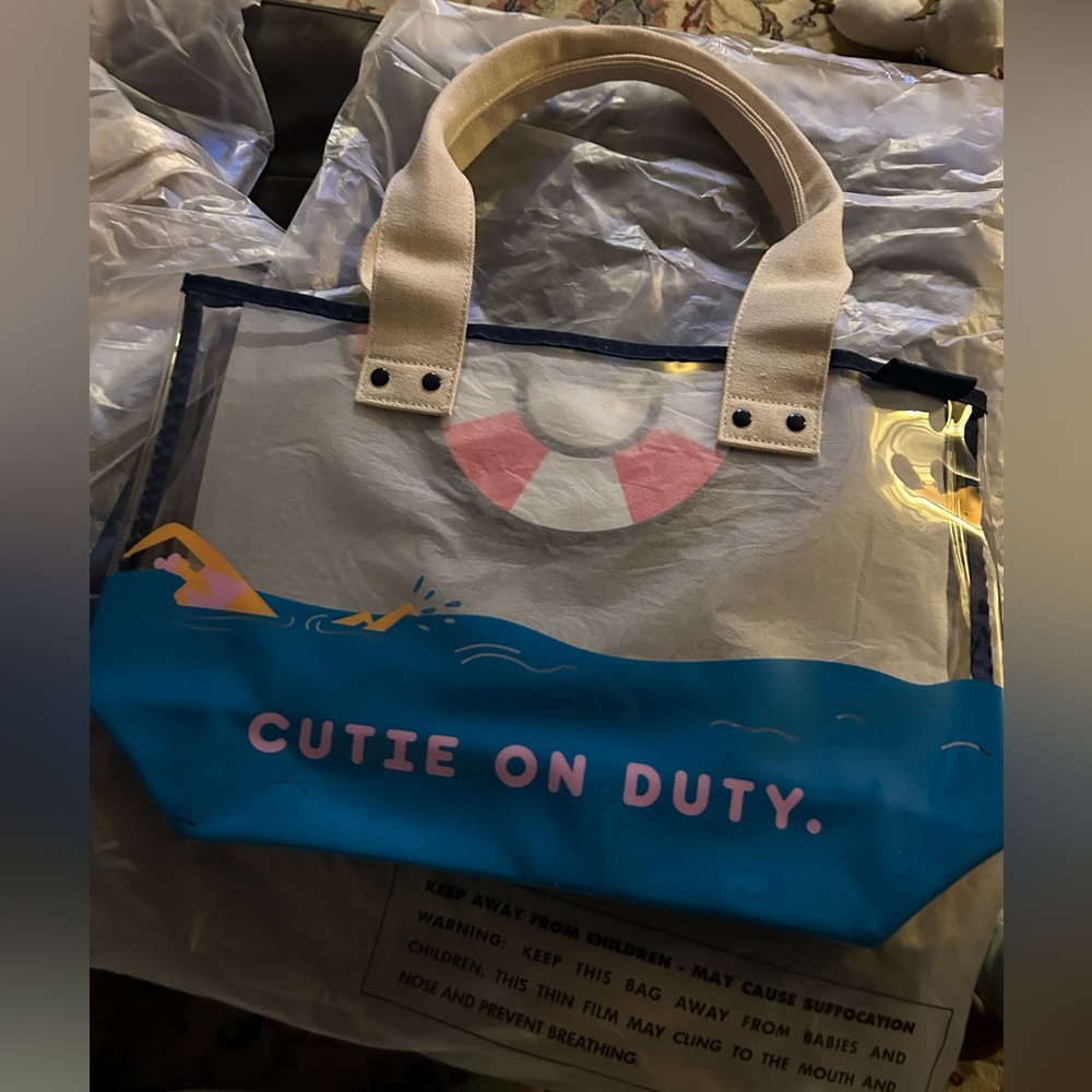 Cutie on duty beach bag